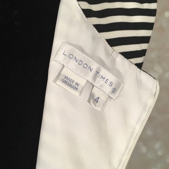 London Times Striped Sleeveless Dress - Picture 6 of 7